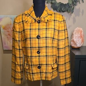 Kasper Yellow and Black Plaid Jacket